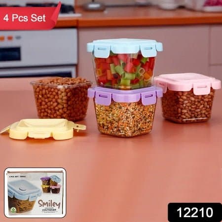 Plastic Food Storage Containers with Lid (4 Pcs Set / 500 ML) thumbnail 2