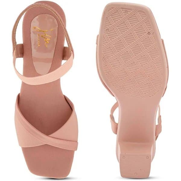 JM LOOKS Fashion Fancy Solid Backstrap Comfortable Sole Stylish Casual Heel Sandal,for Womens & Girls thumbnail 2
