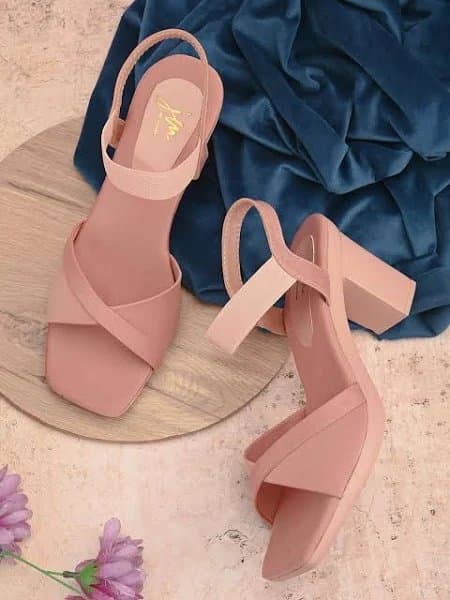 JM LOOKS Fashion Fancy Solid Backstrap Comfortable Sole Stylish Casual Heel Sandal,for Womens & Girls thumbnail 3