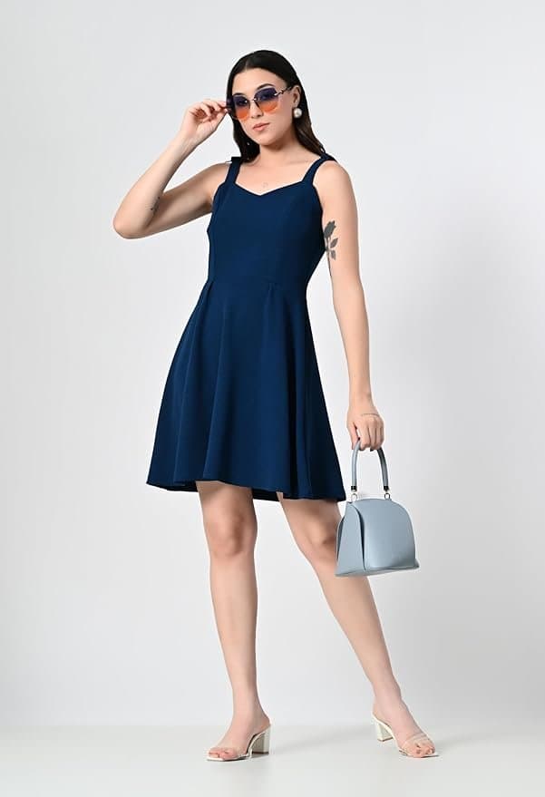 OWL MINK Women's Summer Sweatheart Neck Sleeveless, Fit and Flare Dress, Knee Length Dress,Beach/Party/Wedding Guest Dresses thumbnail 6