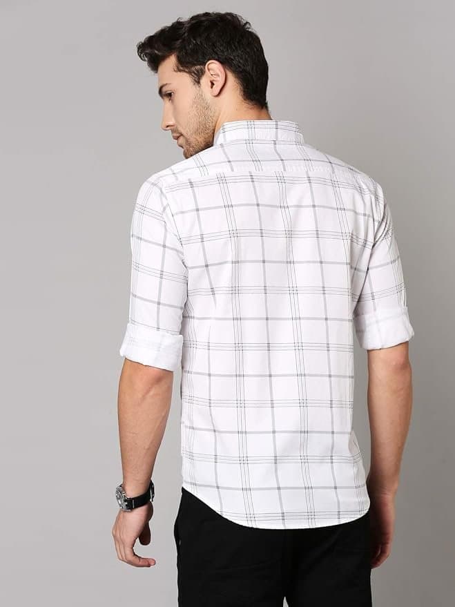 Dennis Lingo Men's Checkered Slim Fit Cotton Casual Shirt thumbnail 6